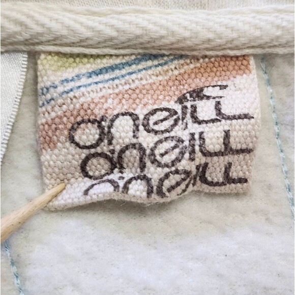 O'Neill White Birds, Sun & Rainbow Appliqué Y2K Zip-up Hoodie. Sz. L - Picture 3 of 9